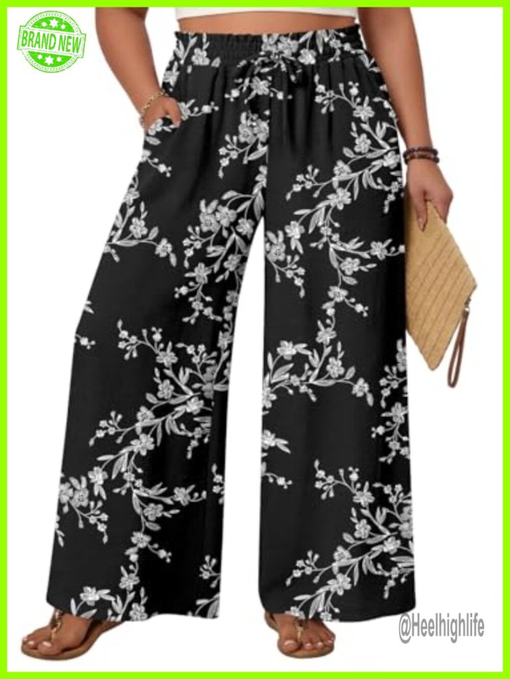 High Waist Wide Leg Palazzo Pants with Pockets Flowy